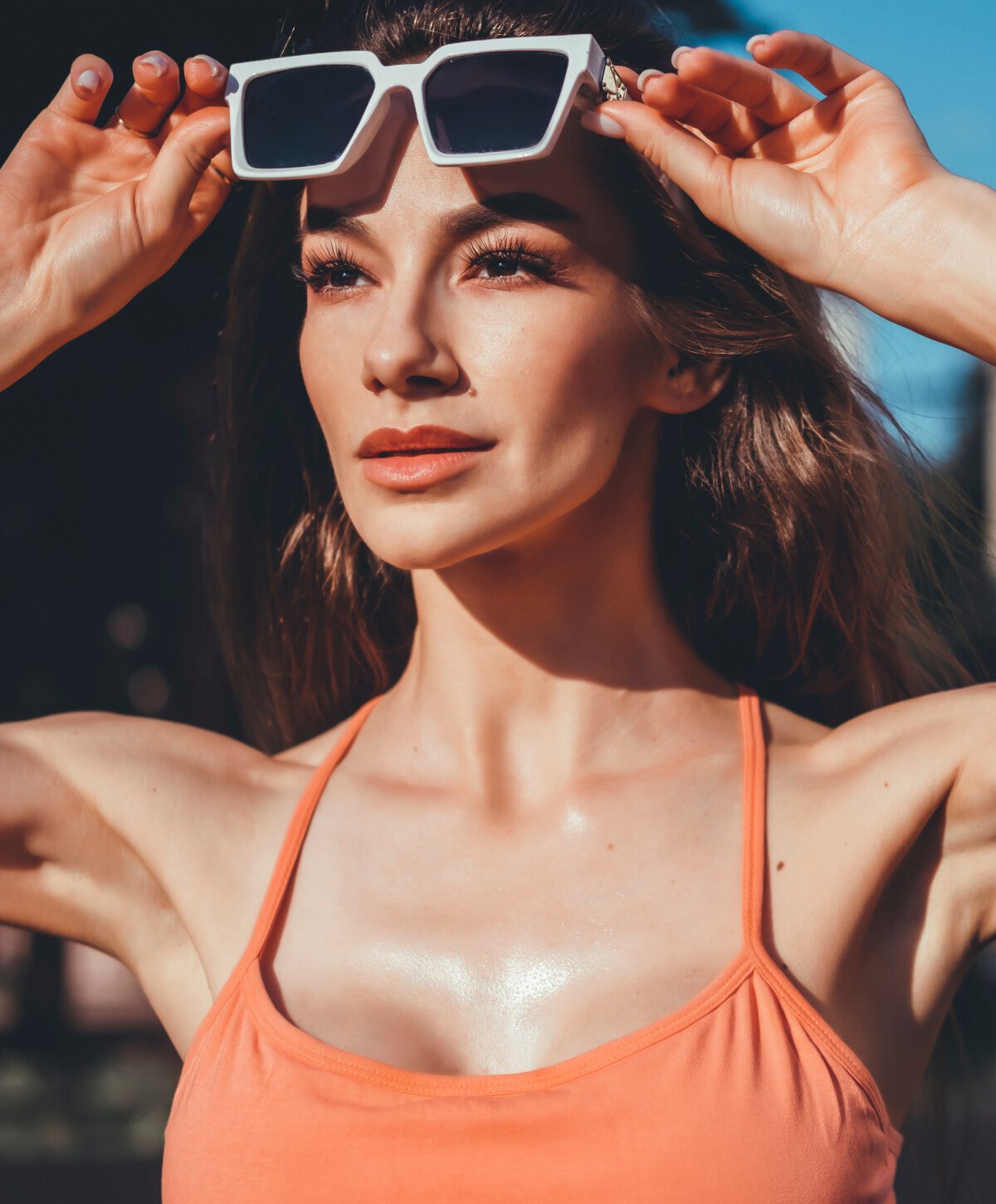 Irvine dermal fillers model with sunglasses